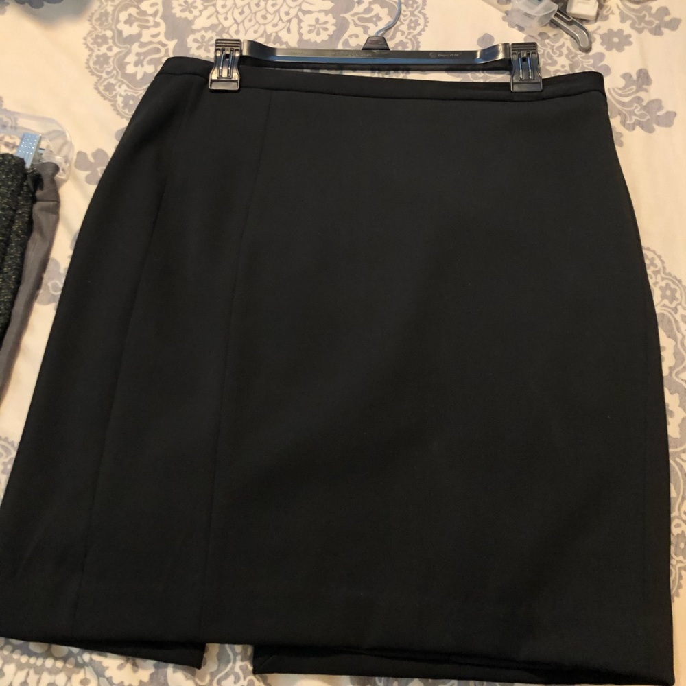 Black mod pencil skirt with gold detailing
